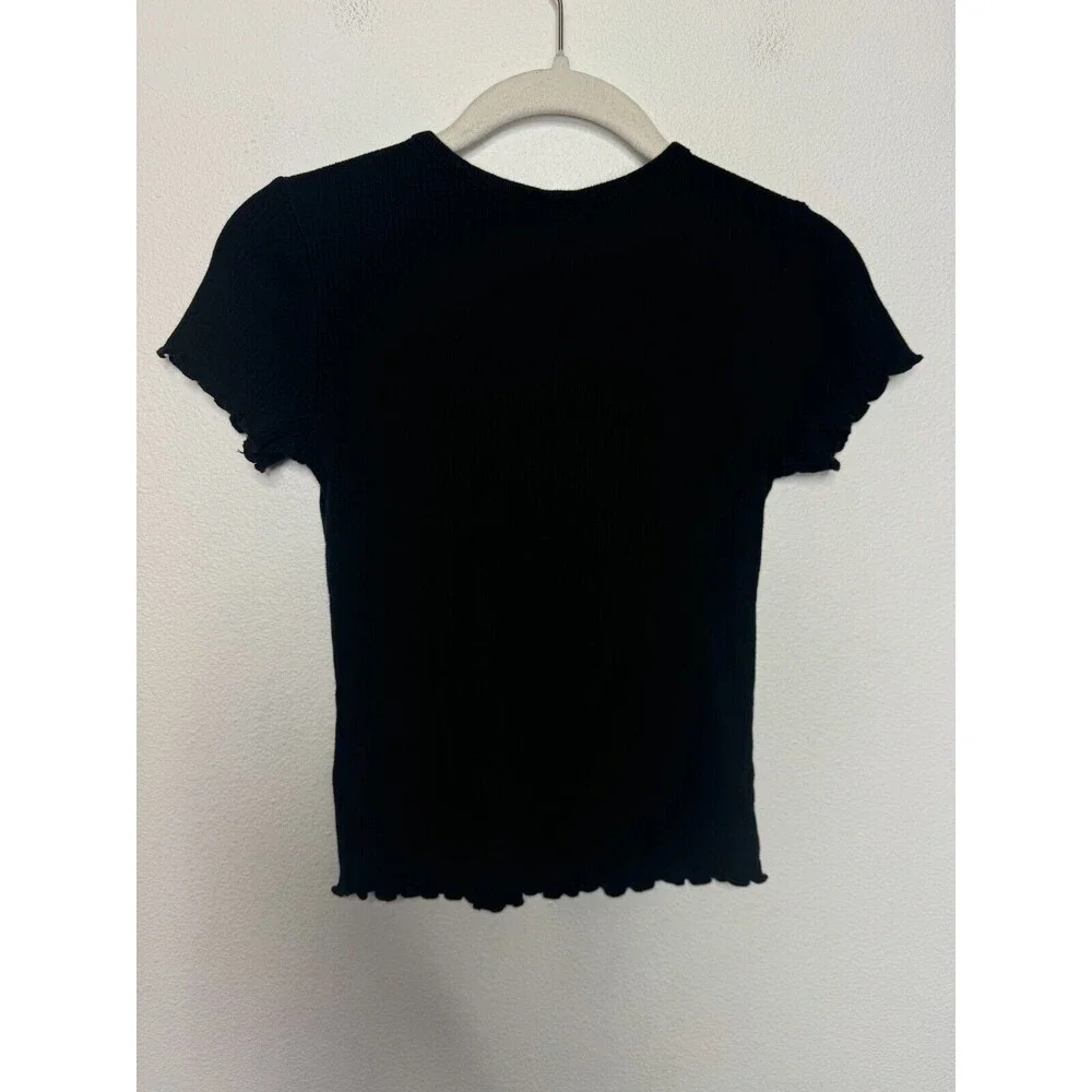 Art Class Ribbed Knit Tops 2 Pack Size L Black Pink Short Sleeve Cotton Blend